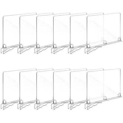 12-Pack Acrylic Shelf Bouncers: Keeping Your Closet, Kitchen, Office, and Bathroom in Line Like a Drill Sergeant!