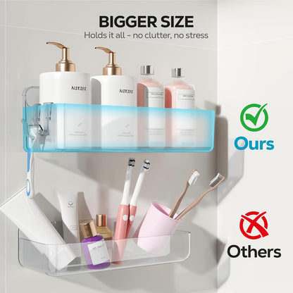 Stick 'Em Up Shower Shelf Duo: The Ultimate Bathroom Clutter Busters!