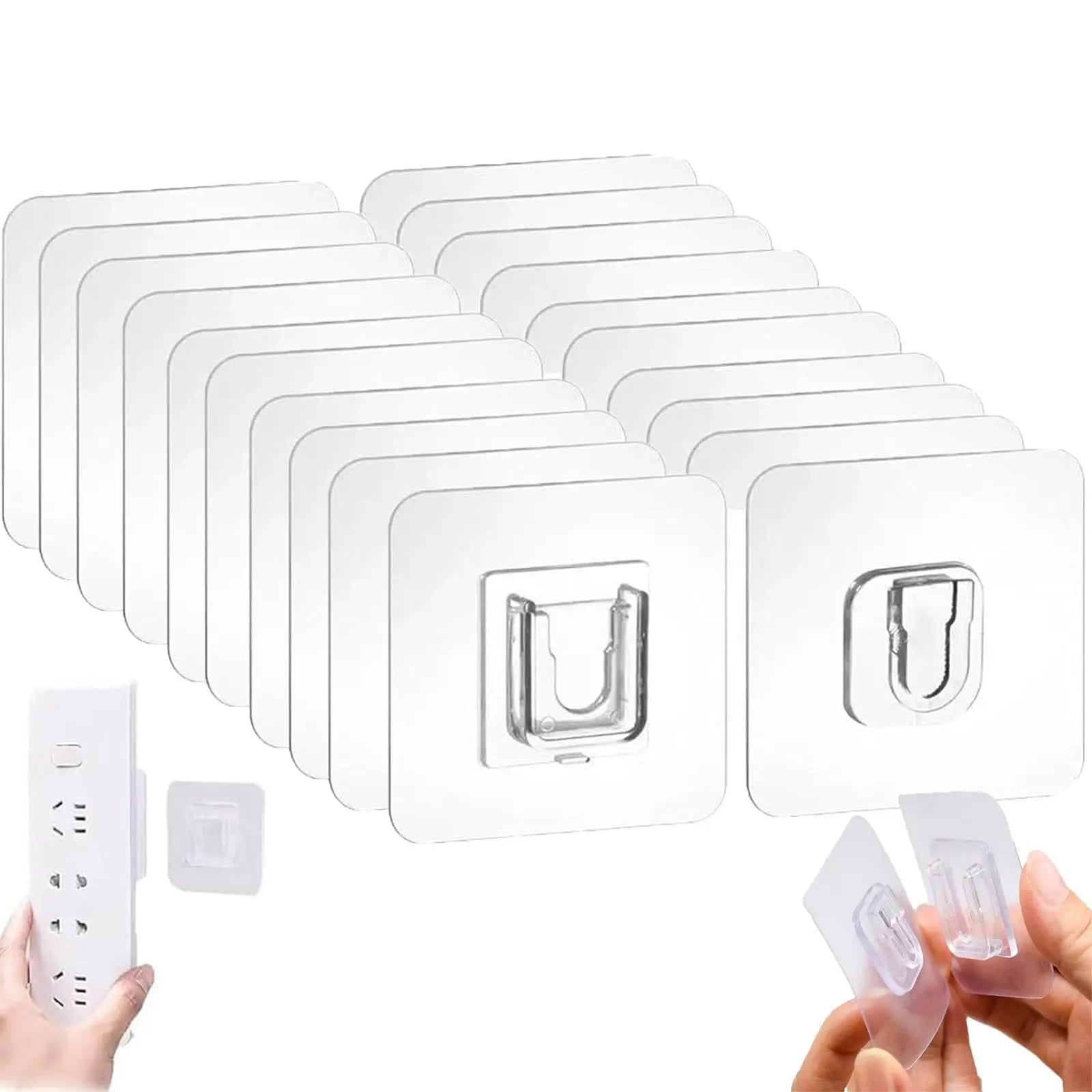 Double-Sided Adhesive Hooks Waterproof Suction Cup for Bathroom Kitchen Organization Router Socket Fixed Buckles