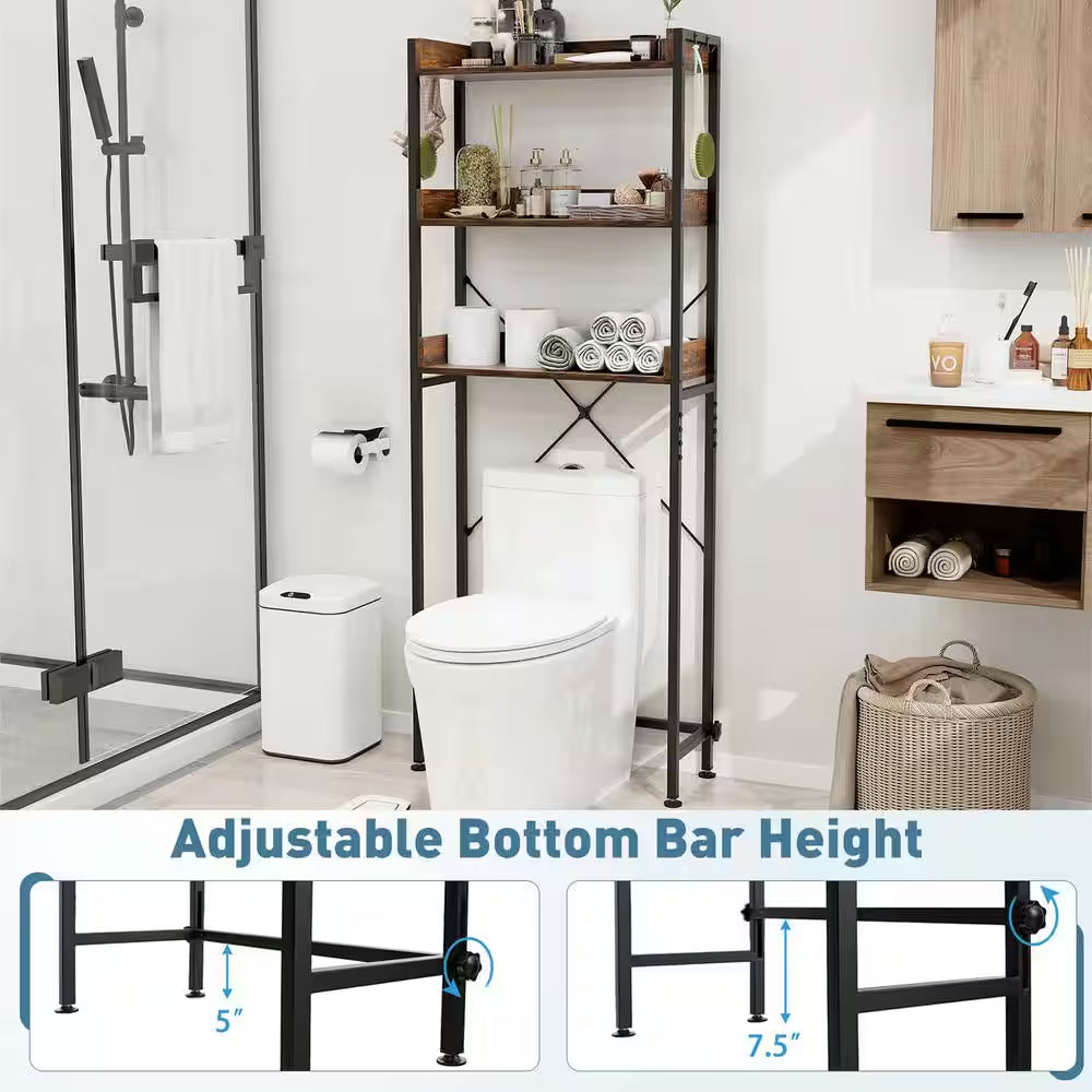 The Great Toilet Tetris: 3-Tier Metal Shelf for Your Bathroom's Vertical Ambitions!