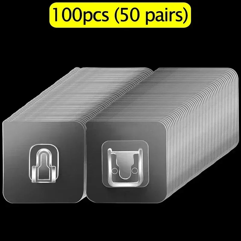 Double-Sided Adhesive Hooks Waterproof Suction Cup for Bathroom Kitchen Organization Router Socket Fixed Buckles
