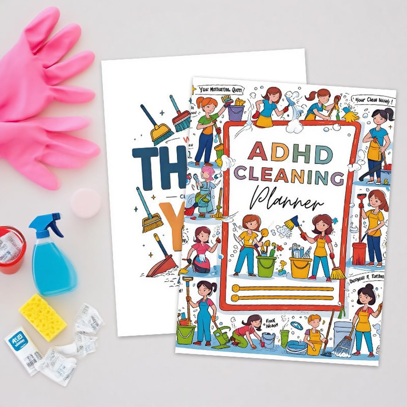 Adhd Cleaning Planner,Chore Chart for Adults, Cleaning Schedule and Checklist Organizer Cleaning Schedule and Checklist Notebook, Daily Weekly Monthly Schedule Household Cleaning Checklist Planner