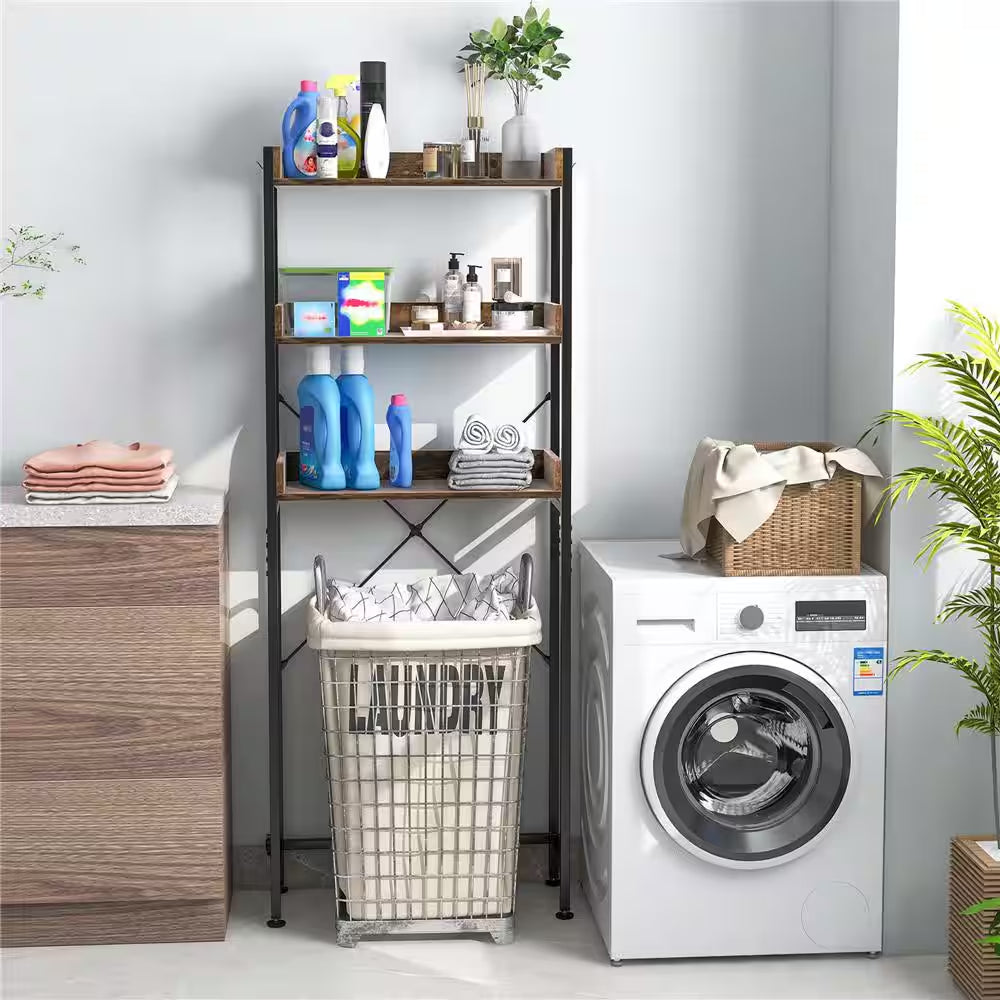 The Great Toilet Tetris: 3-Tier Metal Shelf for Your Bathroom's Vertical Ambitions!