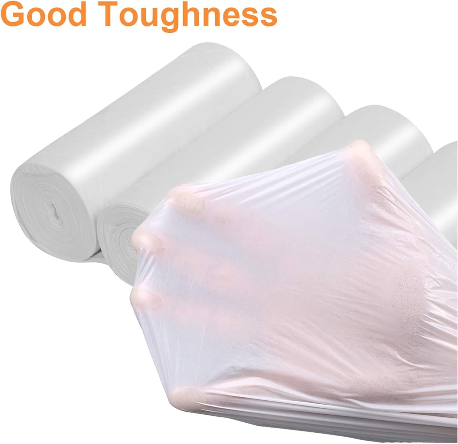 8 Gallon Compostable Trash Bags  Tall Kitchen Garbage Bags Recycling Unscented Strong Wastebasket Bin Liners Medium Trash Can Liners for Bathroom,Bedroom,Office,Car (White)