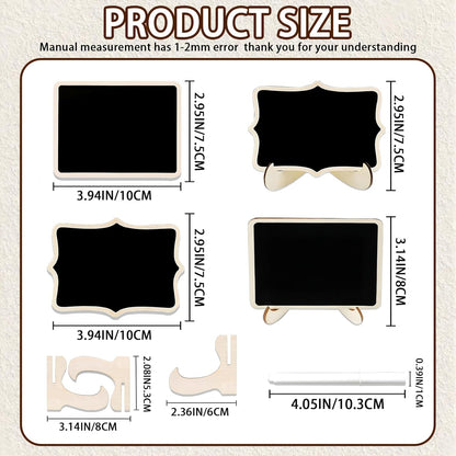 20PCS Mini Chalkboard Signs for Food Party Buffet Display Small Rectangle Chalkboards Blackboard with Stand for Tables W/1 Liquid Chalk,Wood Place Cards for Wedding,Birthday Party, Message Board Signs