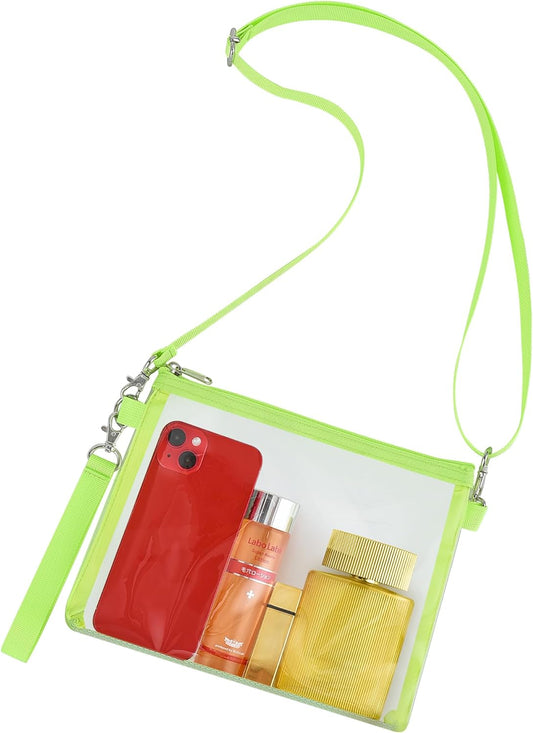 Clear Bag for Stadium Events, Clear Purse with Detachable Strap, Sports Fan Handbag Purses for Game Day and Concert