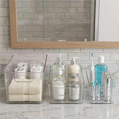 8 Pack of Tetris Champions: Clear Storage Bins for When Your Kitchen Needs a Game Plan!