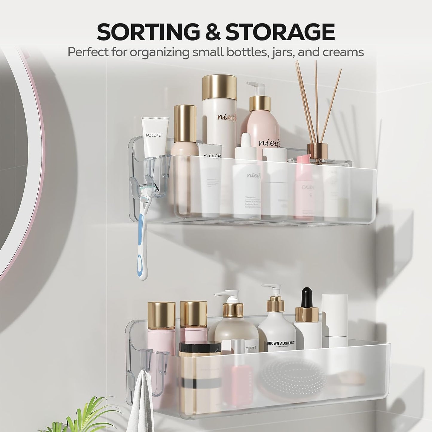 Stick 'Em Up Shower Shelf Duo: The Ultimate Bathroom Clutter Busters!