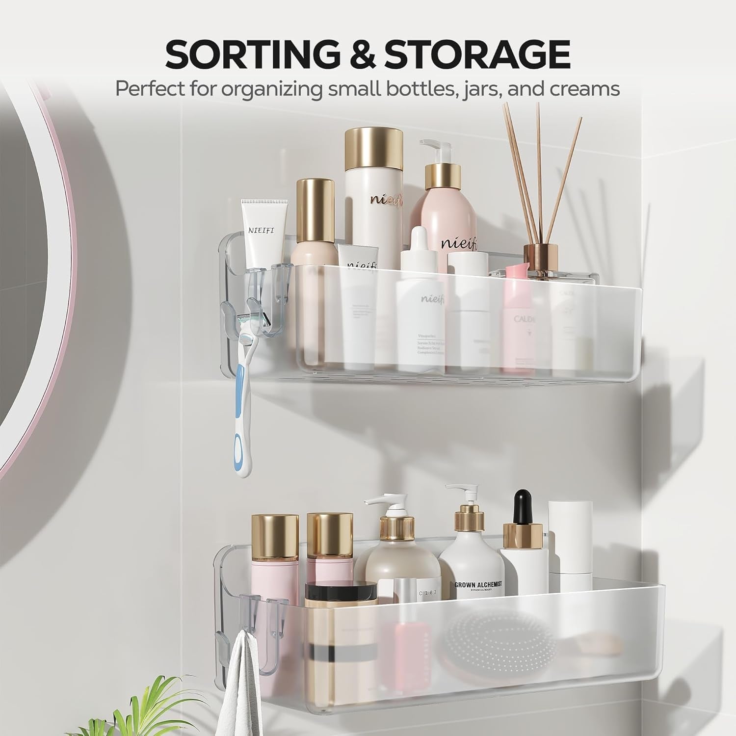 Stick 'Em Up Shower Shelf Duo: The Ultimate Bathroom Clutter Busters!