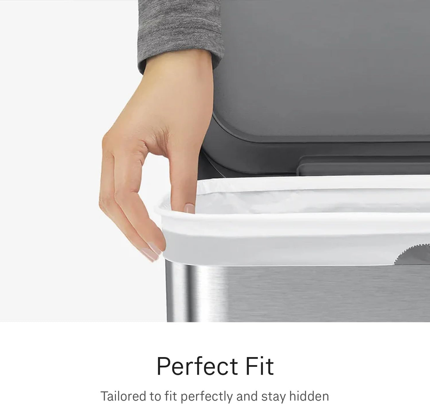 Simplehuman Code H 100 Count Custom Fit Liners, Drawstring Kitchen Trash Bags, One-By-One Mess-Free Dispense, Extra Thick & Double Seamed, 50% PCR Plastic, 30-35 Liter / 8-9 Gallon, White