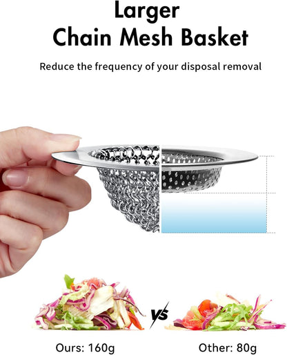 Reversible Kitchen Sink Drain Strainer, Anti-Clog Flat Edge Design | Anti-Slip Fit, Fast Drainage, Easy Flip Cleaning, Standard Sink Fit, Large Capacity, 304 Stainless Steel, Patented Design