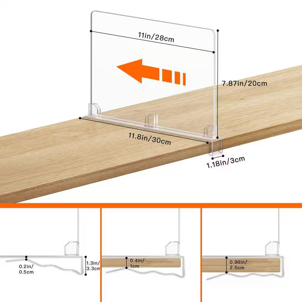 12-Pack Acrylic Shelf Bouncers: Keeping Your Closet, Kitchen, Office, and Bathroom in Line Like a Drill Sergeant!