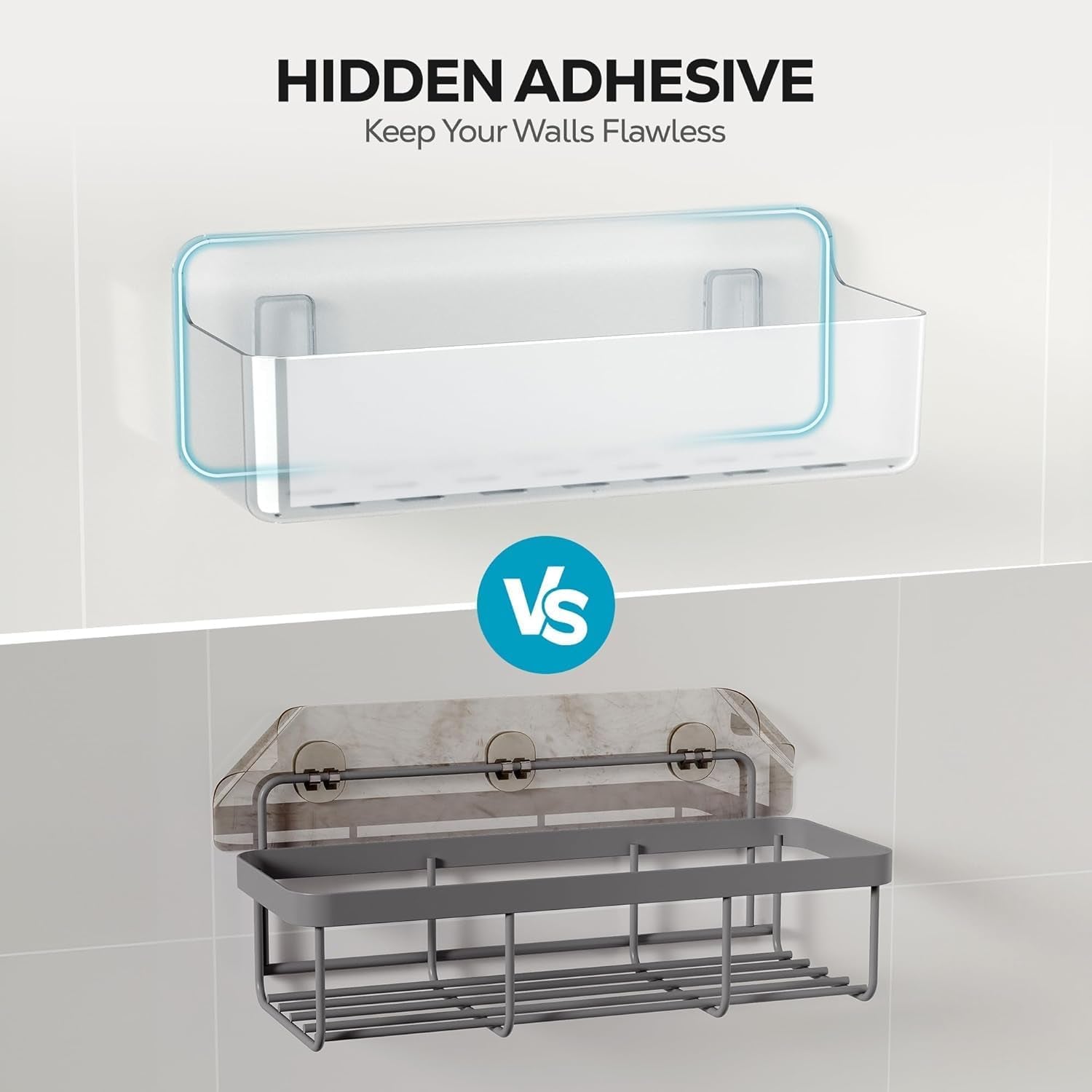 Stick 'Em Up Shower Shelf Duo: The Ultimate Bathroom Clutter Busters!