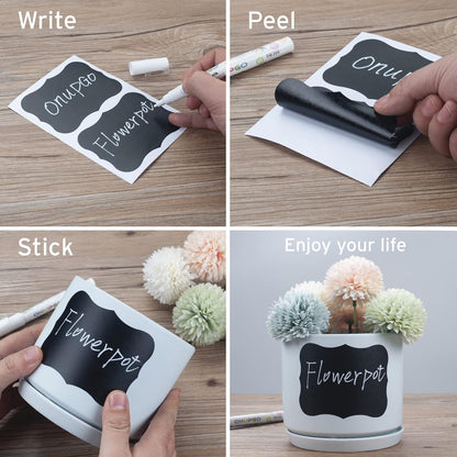 20 Pack Chalkboard Labels, 4" X 3" Reusable Blackboard Stickers, Waterproof Chalkboard Sticker for Jars, Parties Decoration, Craft Rooms, Weddings, Storage, Organize Your Home & Kitchen