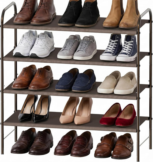 4-Tier Shoe Rack Storage Organizer, Bronze