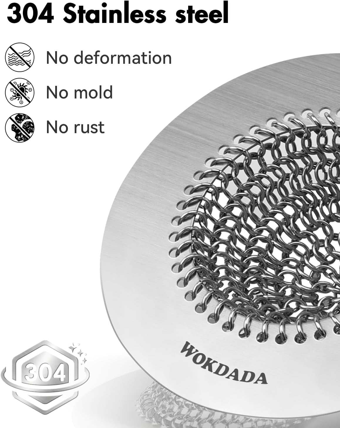 Reversible Kitchen Sink Drain Strainer, Anti-Clog Flat Edge Design | Anti-Slip Fit, Fast Drainage, Easy Flip Cleaning, Standard Sink Fit, Large Capacity, 304 Stainless Steel, Patented Design