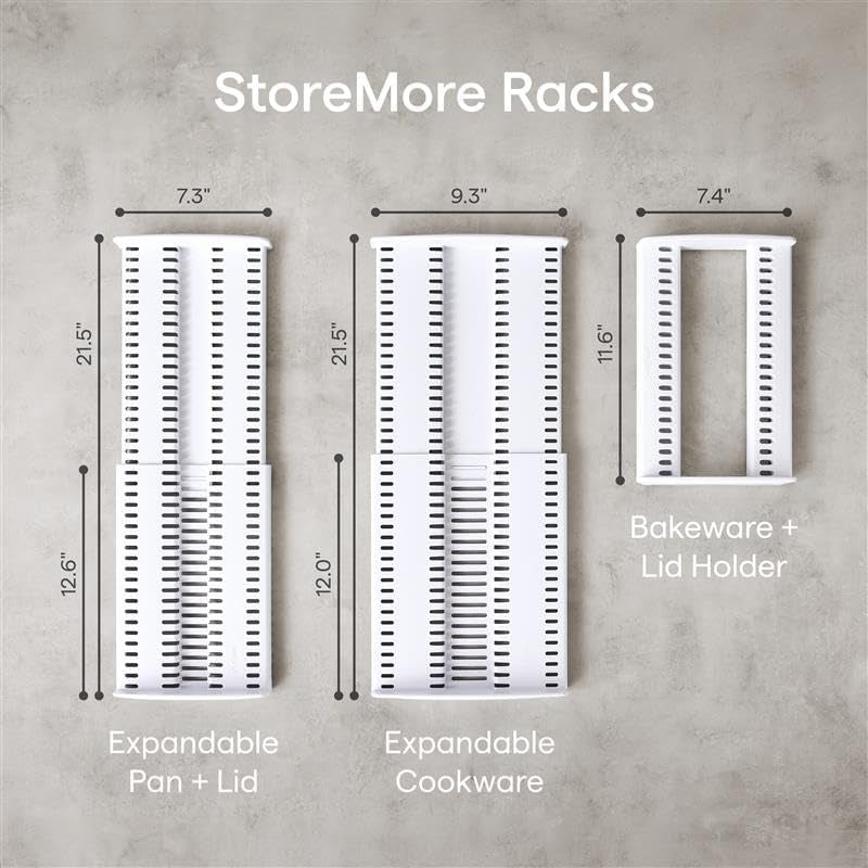 Storemore Bakeware Rack, Adjustable Dividers, Baking Pan Organizer