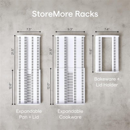 Storemore Bakeware Rack, Adjustable Dividers, Baking Pan Organizer