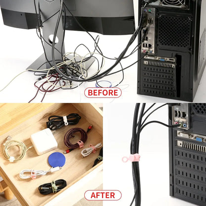 Silicone Cable Tie, Cable Organizer, Cable Straps, Reusable Cord Tie, Travel Cable Organizer, Cute Elastic Tie, Wire Tie