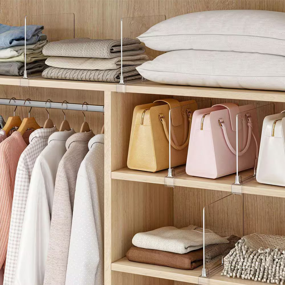 12-Pack Acrylic Shelf Bouncers: Keeping Your Closet, Kitchen, Office, and Bathroom in Line Like a Drill Sergeant!