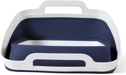 Collapsible Dish Basin with Drain Plug, Foldable Sink, 2.4 Gal (9L) | Space-Saving Wash Basin for Kitchen, Baby Bottles, Vegetable Washing, Camping, RV and Party Beverage Tubs