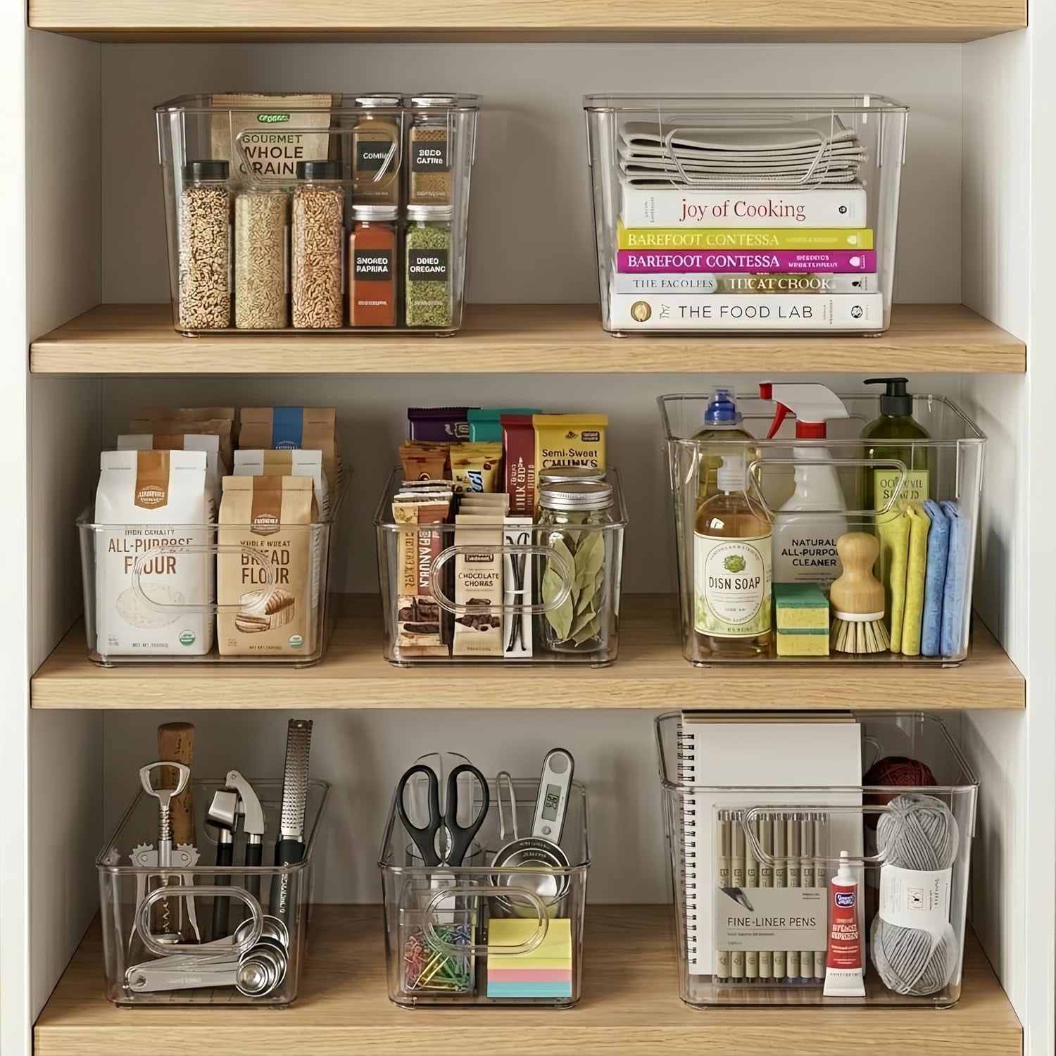 8 Pack of Tetris Champions: Clear Storage Bins for When Your Kitchen Needs a Game Plan!