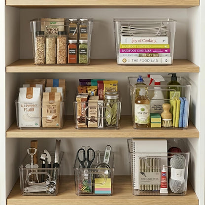 8 Pack of Tetris Champions: Clear Storage Bins for When Your Kitchen Needs a Game Plan!