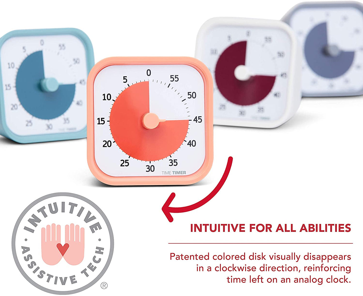 MOD 60-Minute Visual Timer - Home Edition with Silent Operation for Educational and Office Use (Lake Day Blue)