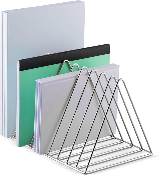 Desk Organizers and Accessories, Desk Bookshelf - Home Office Accessories Desktop Organizer | Desk Decor, Office Supply Organizer, Mail Organizer for Desk | the Wire Collection, Chrome