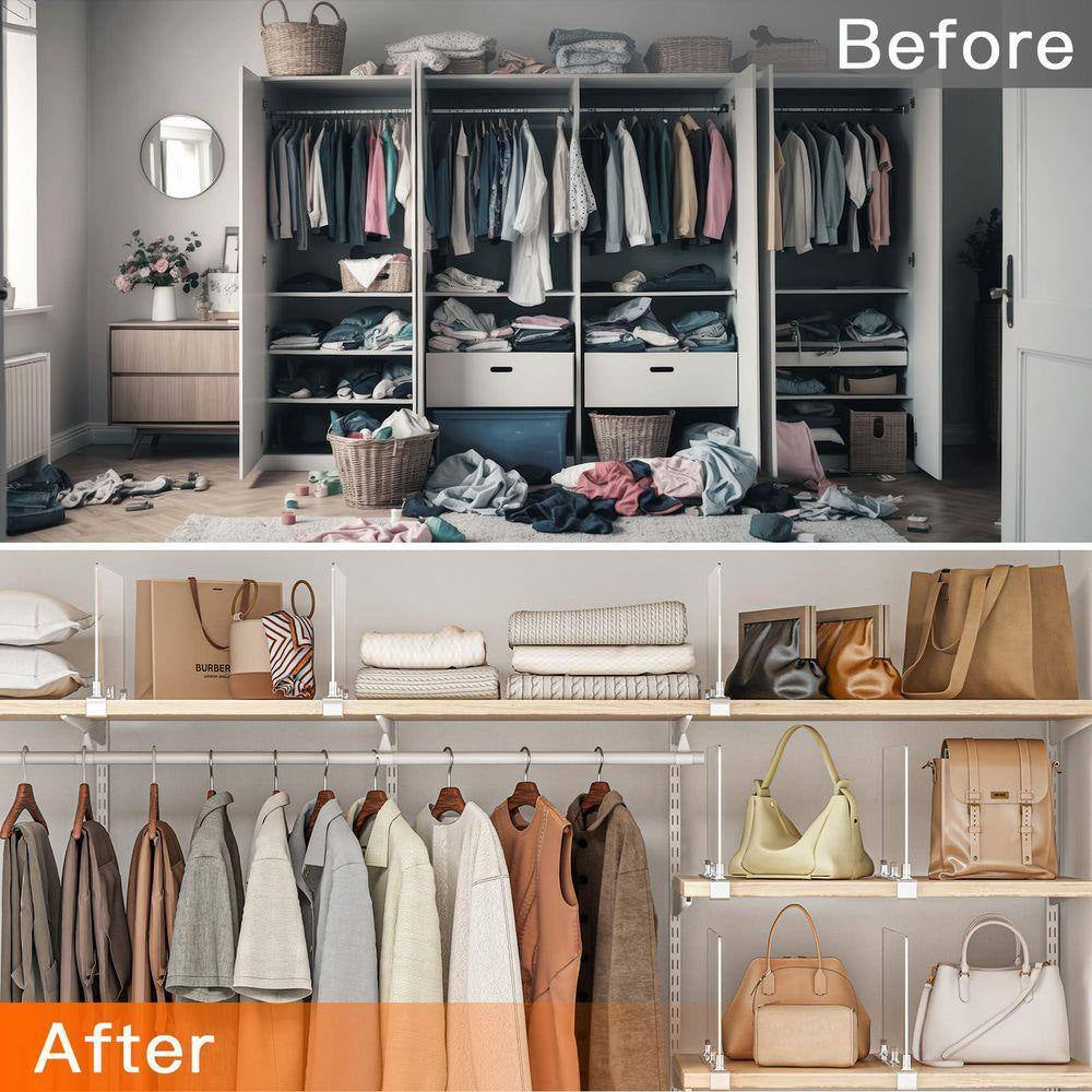 12-Pack Acrylic Shelf Bouncers: Keeping Your Closet, Kitchen, Office, and Bathroom in Line Like a Drill Sergeant!