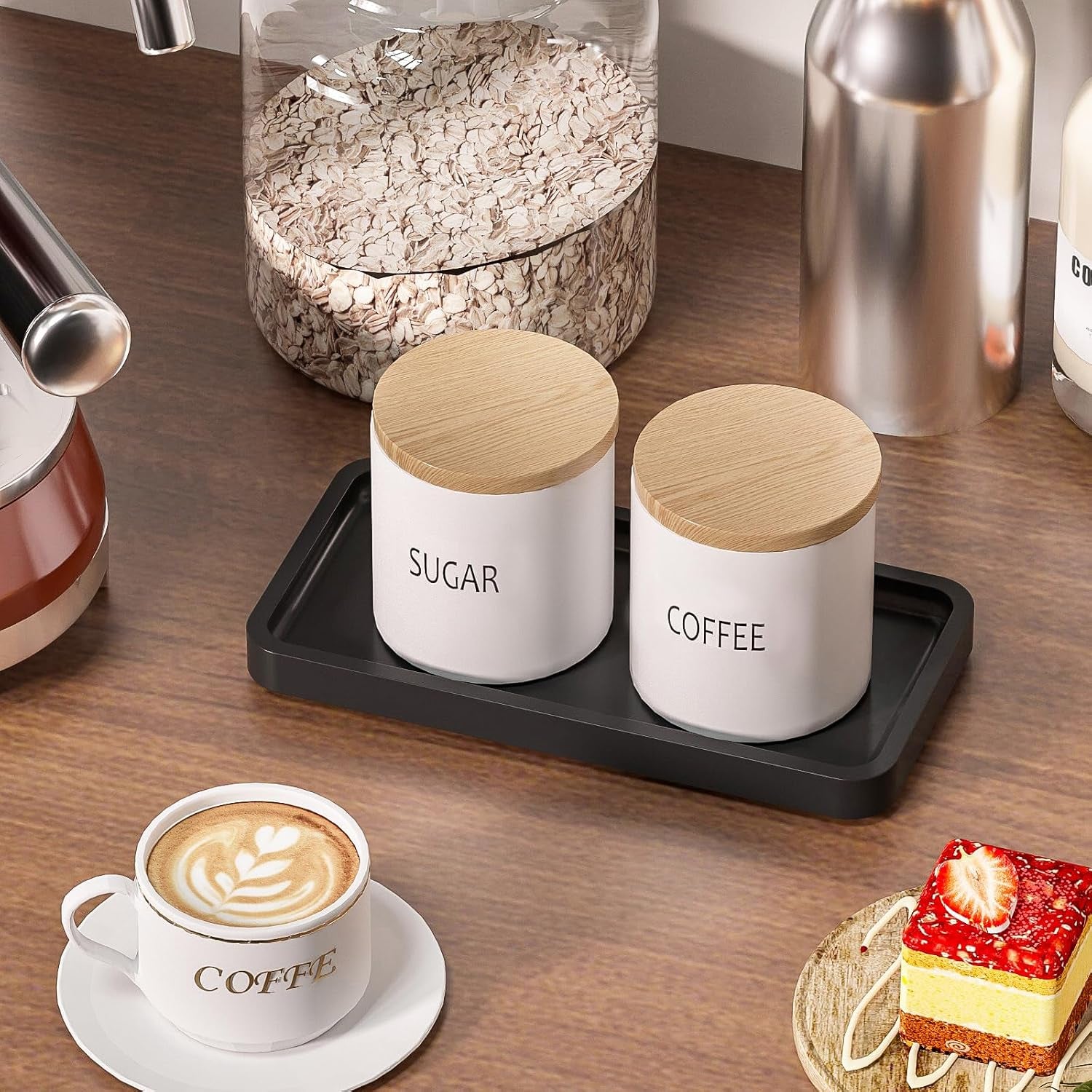 Small Bathroom Vanity Tray for Countertop Makeup Perfume Jewelry Decor Candle Keys, Small Black Kitchen Tray for Soap Dispenser Spice Bamboo Toilet Tray 7.9" L X 4" W X 0.79" H