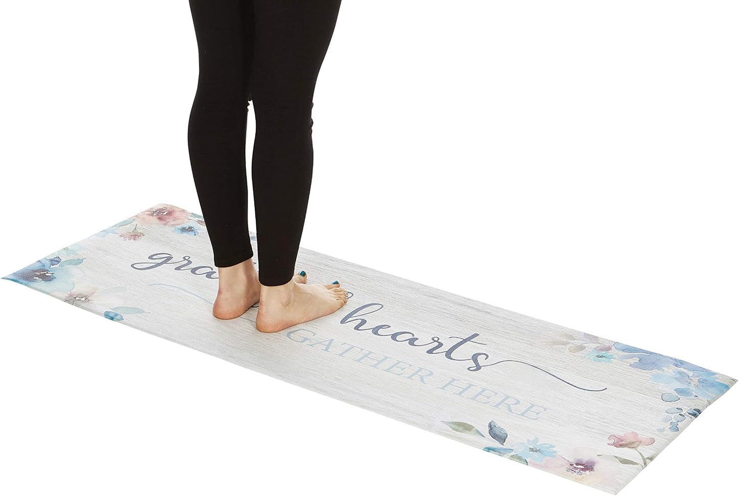 Kitchen Mat Cushioned anti Fatigue Floor Mat,19.6"X55", Thick Non Slip Waterproof Kitchen Rugs and Mats, Standing Mat for Kitchen,Floor,Home,Office,Desk,Sink (Grateful Hearts Gather)