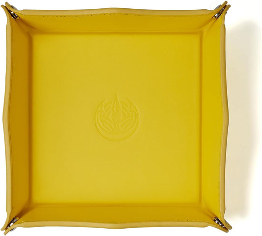 Jewelry Tray, PU Leather Valet Tray - Catchall for Keys, Wallet, Coins - Yellow