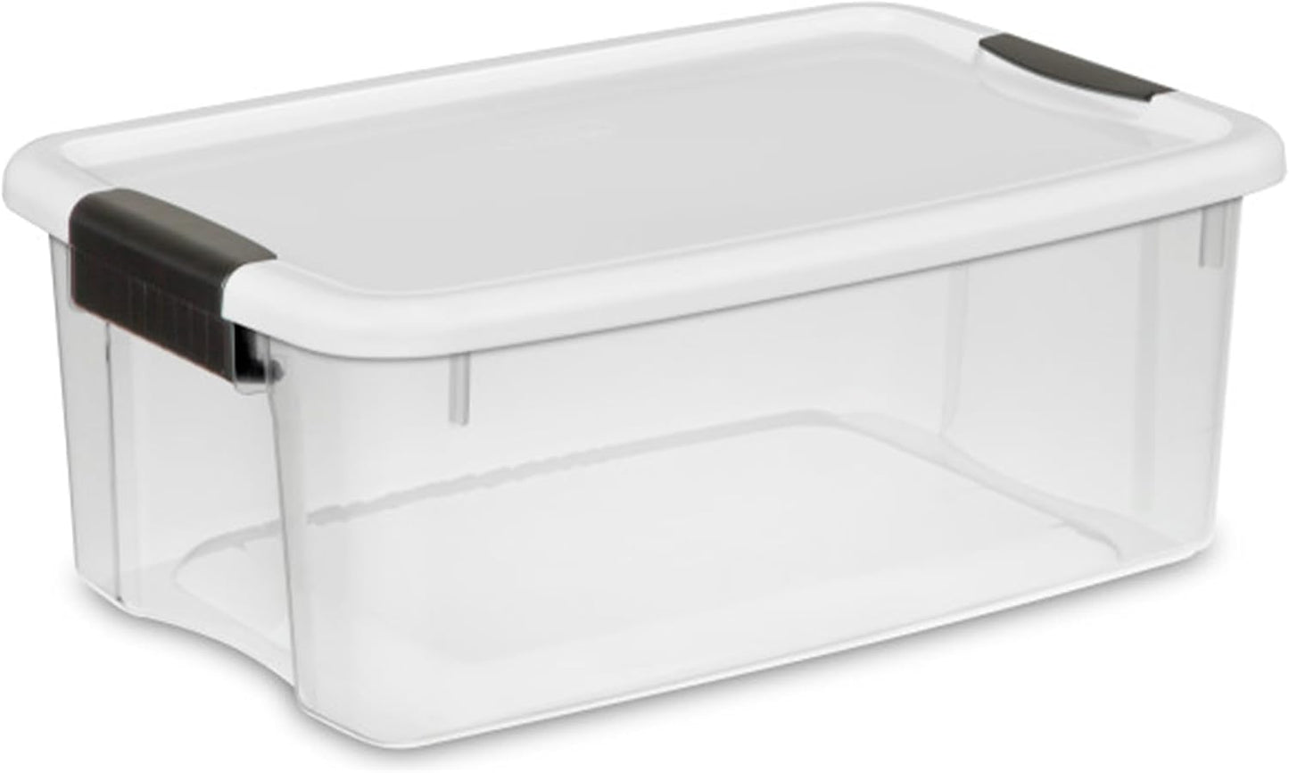 4 Sets of 116 Quart and 6 Sets of 18 Quart Heavy-Duty Stackable Clear Latch Lid Storage Container Tote for Home Organization