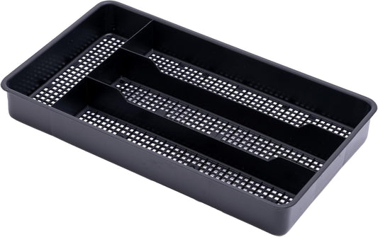 Dial Industries Small Utensil Silverware Kitchen Drawer Organizer, Black