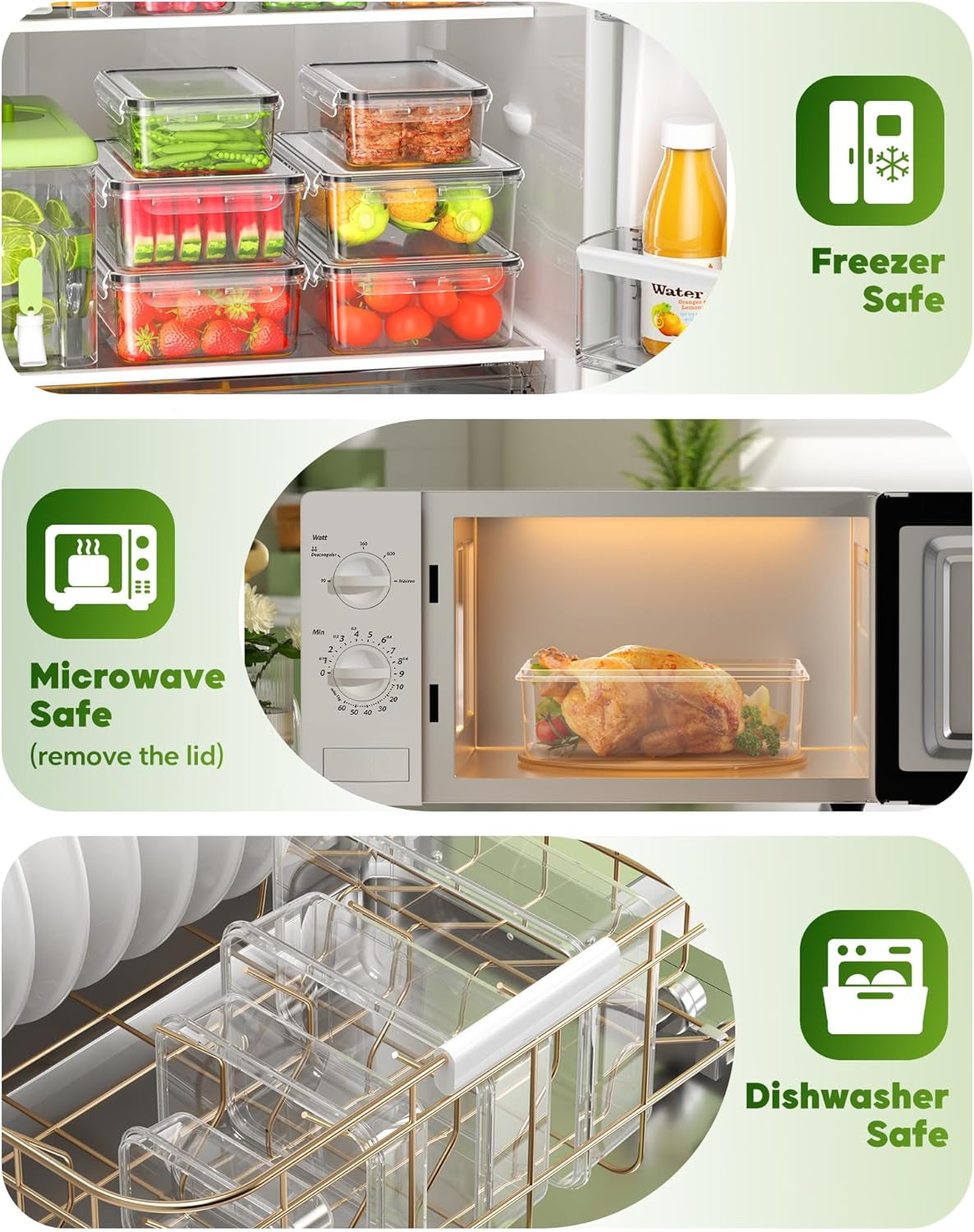 60 PCS Food Storage Containers with Lids, Bpa-Free Plastic Food Containers for Kitchen Storage, Leak Proof, Reusable Meal Prep Containers with Labels & Pen