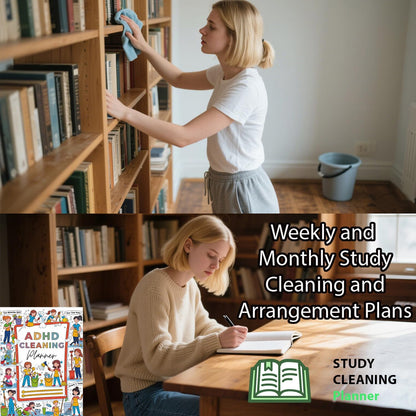 Adhd Cleaning Planner,Chore Chart for Adults, Cleaning Schedule and Checklist Organizer Cleaning Schedule and Checklist Notebook, Daily Weekly Monthly Schedule Household Cleaning Checklist Planner