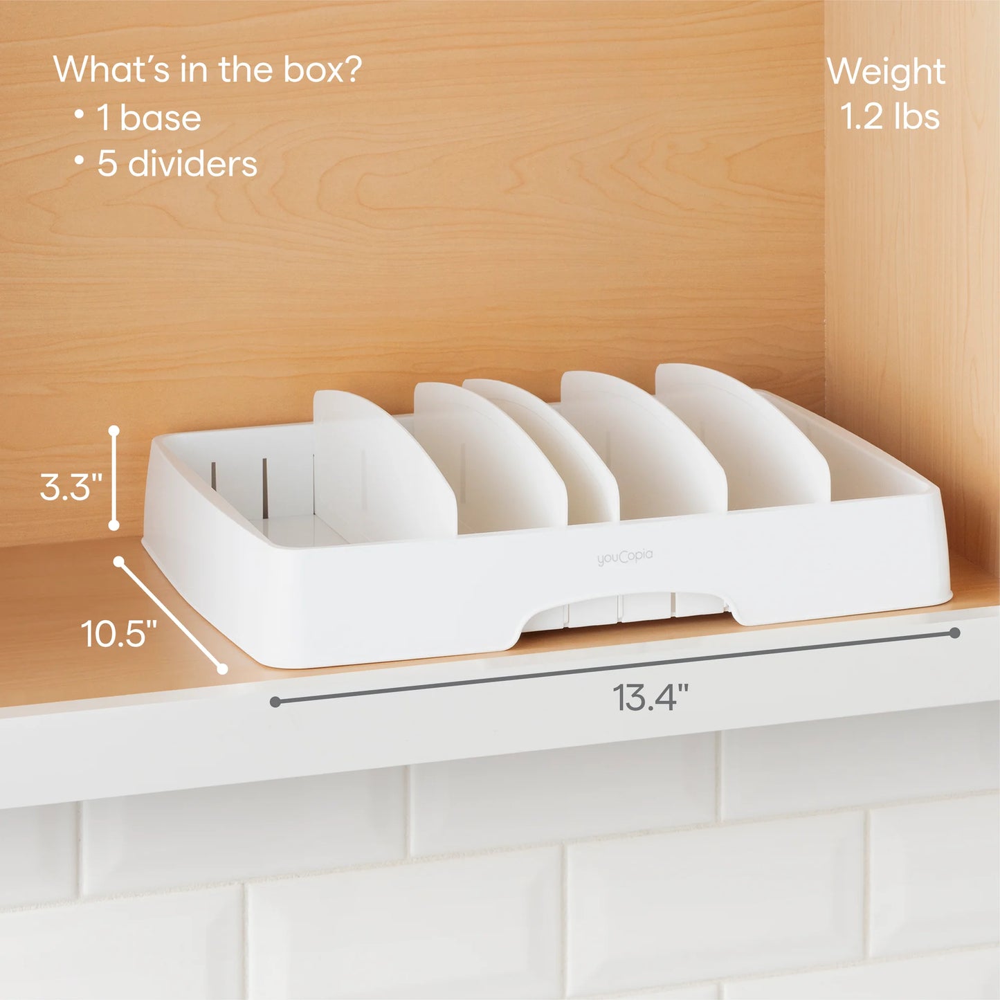 Storalid® Food Container Lid Organizer, for Kitchen Cabinet Storage, Large