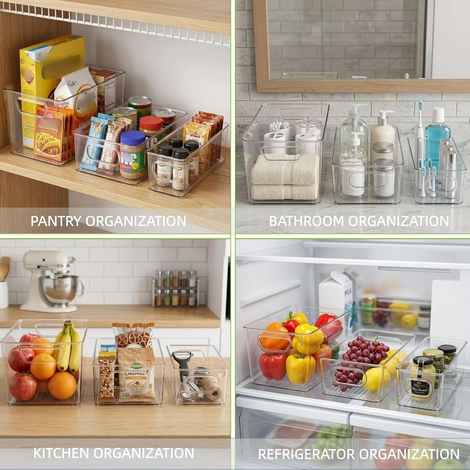8 Pack of Tetris Champions: Clear Storage Bins for When Your Kitchen Needs a Game Plan!