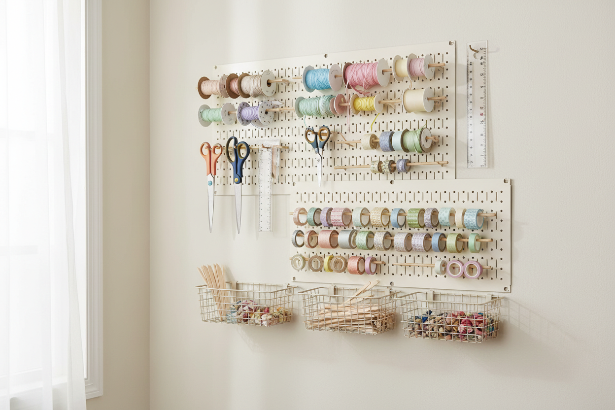 Pegboard in Craft Room