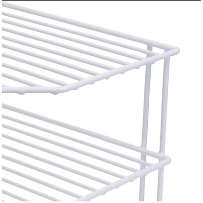 Maximize Your Kitchen Space with the Stylish 3-Tier White Corner Shelf Rack - 9 X 8 In.